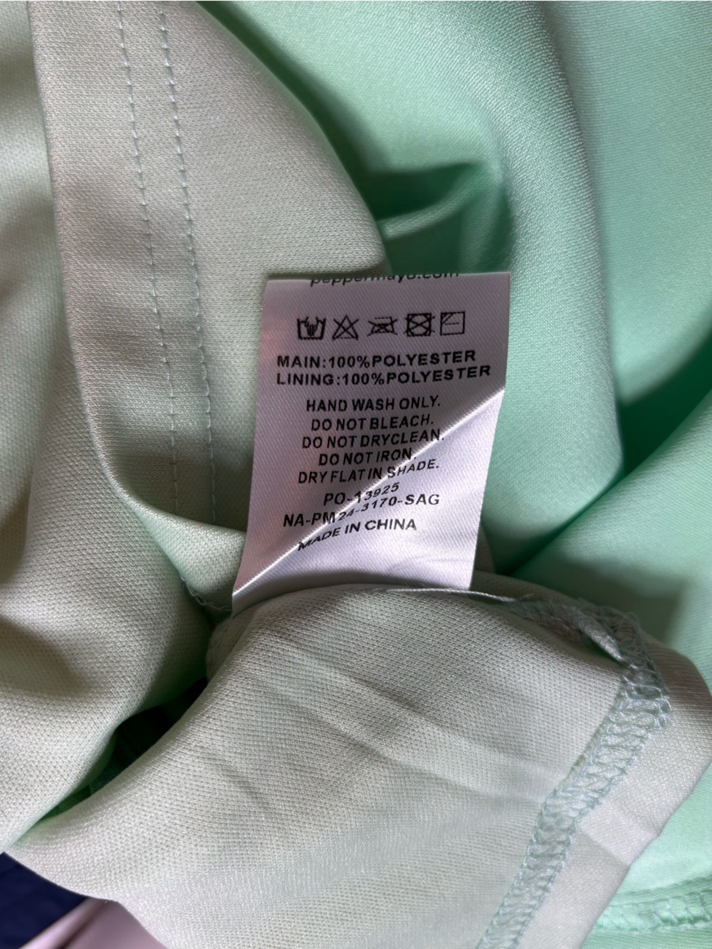 NWT New Peppermayo Zion Beaded Mini Slip Cami Dress Sage Mint Green Satin Sz 6 - Picture 14 of 14